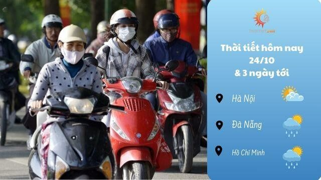 Dự báo thời tiết 24/10 và 3 ngày tới: miền Trung mưa lớn, nguy cơ ngập úng nhiều nơi