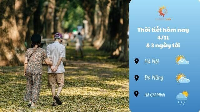 Dự báo thời tiết 4/11 & 3 ngày tới: Cả 3 miền có mưa rào và dông