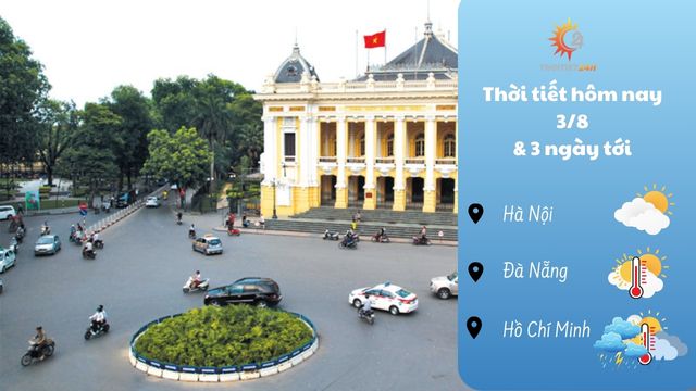 Dự báo thời tiết hôm nay 3/8/2024: có mưa vài nơi