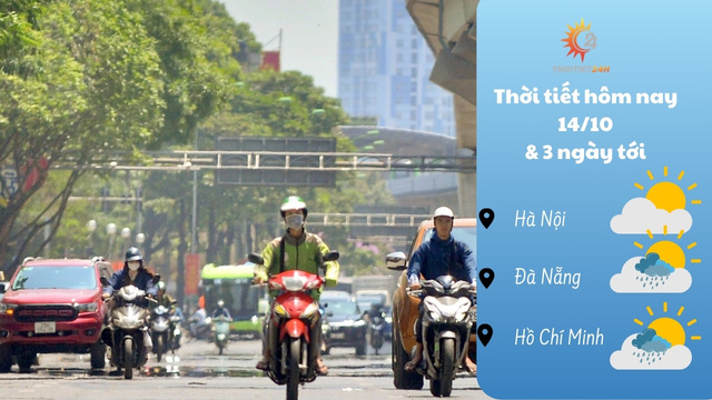 Dự báo thời tiết hôm nay 14/10/2024: nắng đầu tuần, dễ chịu