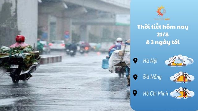 Dự báo thời tiết hôm nay 21/8/2024: miền Trung 37 độ C