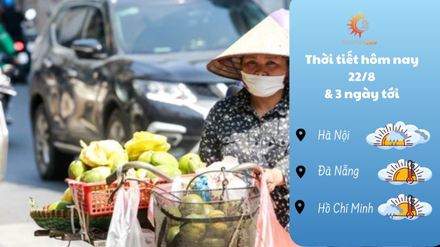 Dự báo thời tiết hôm nay 22/8/2024: mưa Bắc Bộ