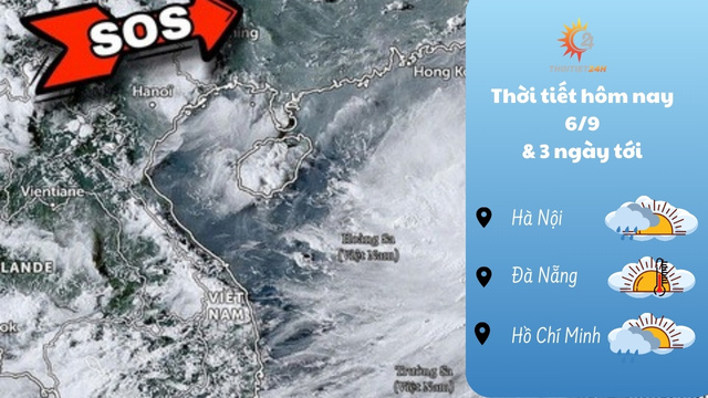 Dự báo thời tiết hôm nay 6/9/2024: bão YAGI di chuyển nhanh