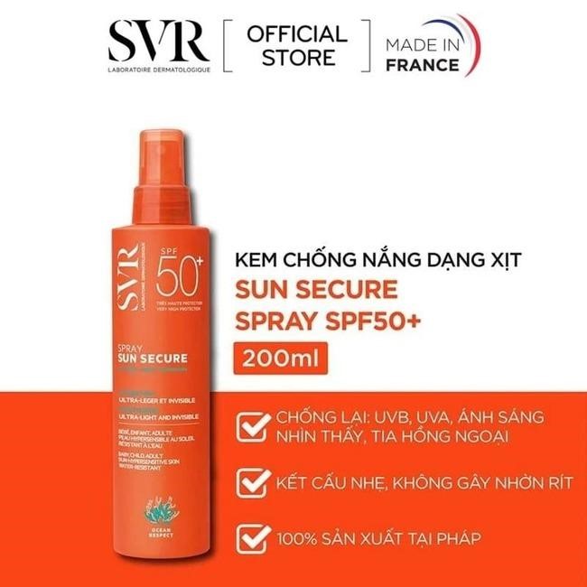 Kem chống nắng dạng xịt SVR Spray sun secure 50+