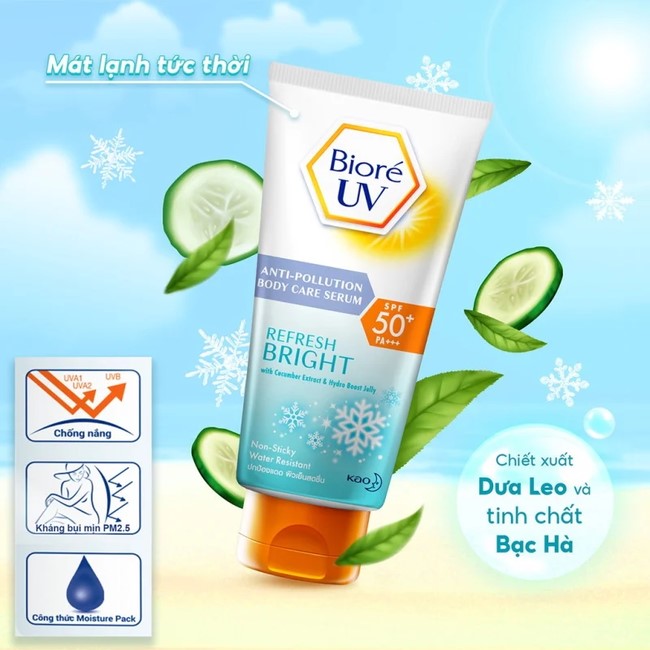 Kem chống nắng hỗ trợ dưỡng da, kháng bụi, bảo vệ da khỏi bụi bẩn. 