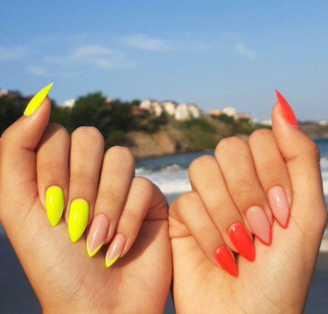 Chọn ngay màu nail neon nổi bật đi biển