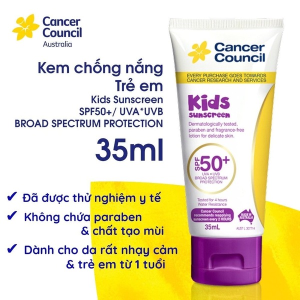 Kem chống nắng Cancer Council Kids 