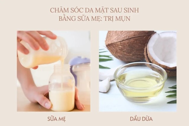 Cách chăm sóc da mặt sau sinh bằng sữa mẹ với dầu dừa 