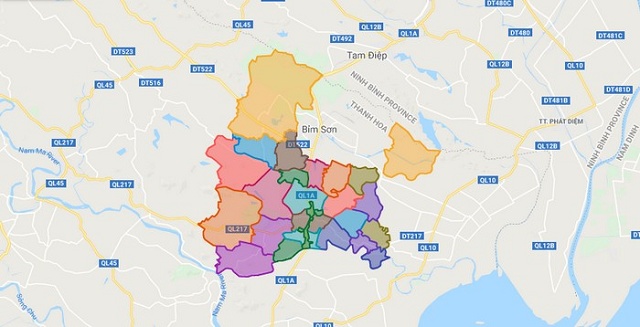 Bản đồ huyện Hà Trung - Thanh Hoá
