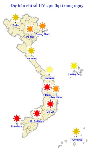 Cảnh báo chỉ số UV cao tại một số khu vực phía Nam
