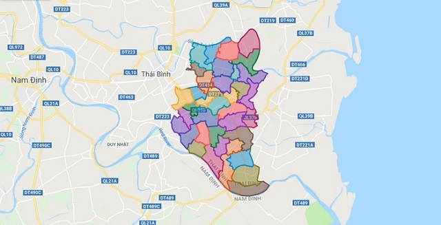 Bản đồ huyện Kiến Xương tỉnh Thái Bình