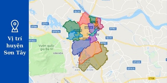Vị trí địa lý huyện Sơn Tây 