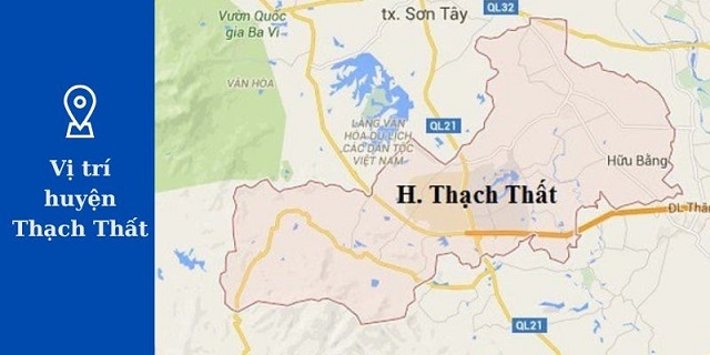 Vị trí địa lý huyện Thạch Thất 