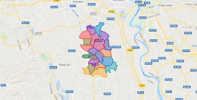 Bản đồ huyện Thanh Oai 