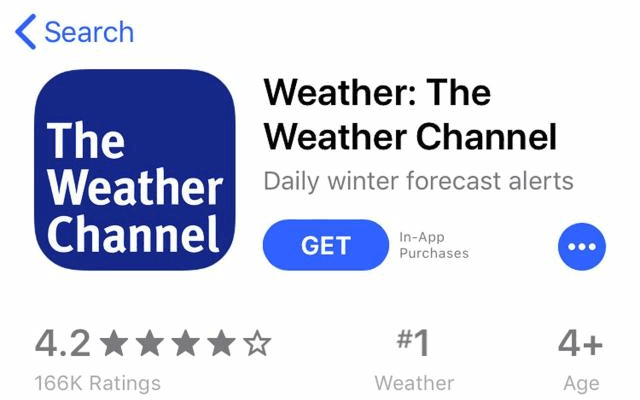 Ứng dụng xem thời tiết theo giờ the weather channel 