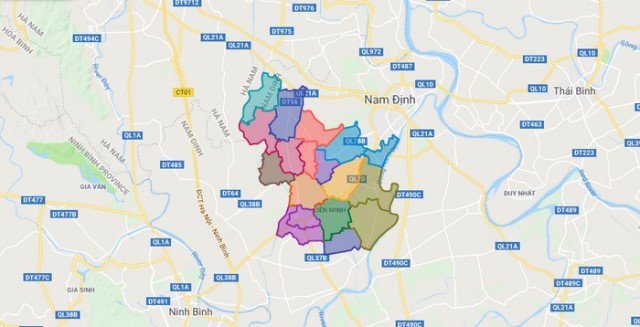 Bản đồ huyện Vụ Bản